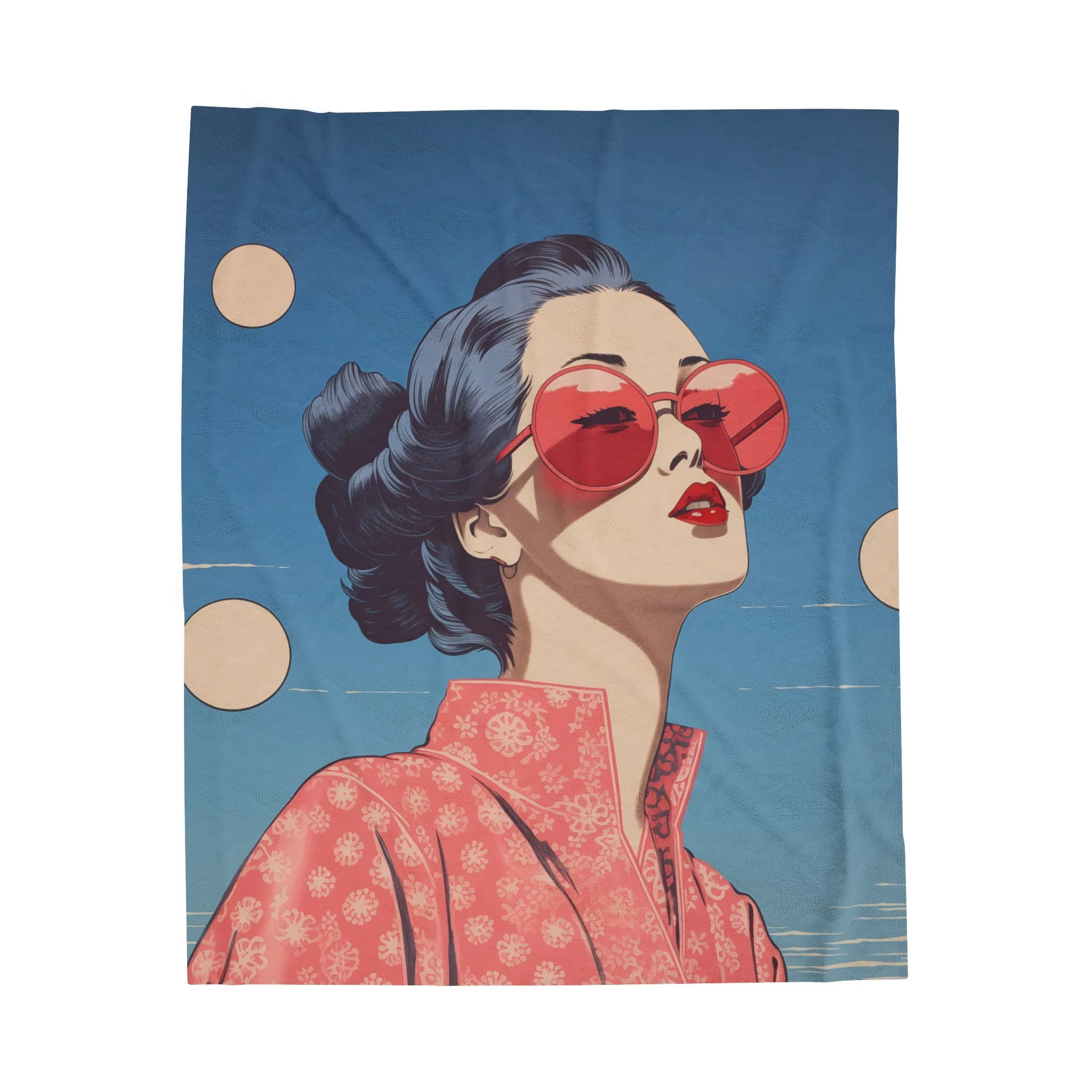 Kimono Chic Sakura Shades Blanket Plush Throw