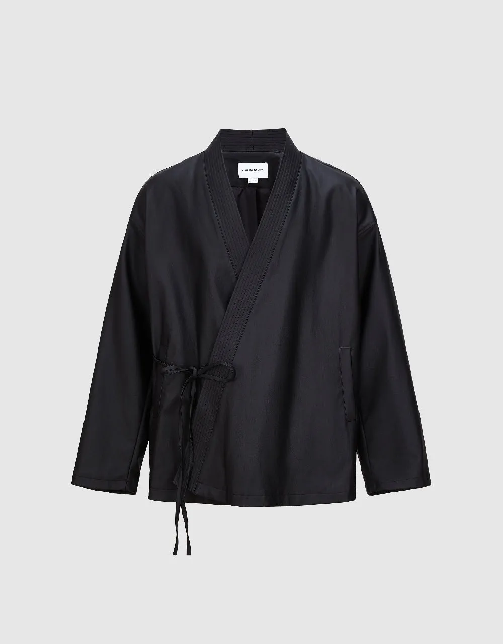 Kimono Lapel Vegan Leather Jacket