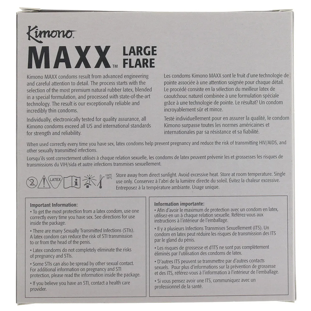 Kimono MAXX Large Flare Condoms in 24 Pack