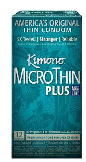 Kimono Micro Thin Condoms Aqua 12 Pack