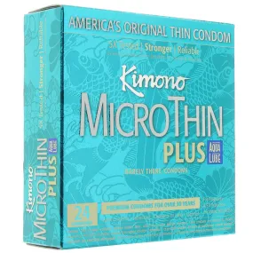 Kimono MicroThin Plus Aqualube Condoms in 24 Pack