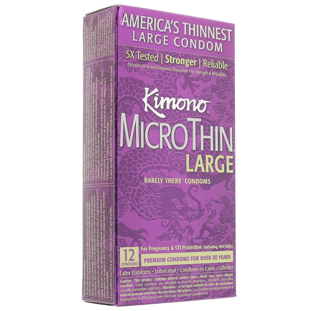 Kimono MicroThin Plus Large Condoms in 12 Pack