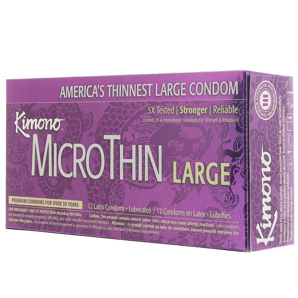 Kimono MicroThin Plus Large Condoms in 12 Pack