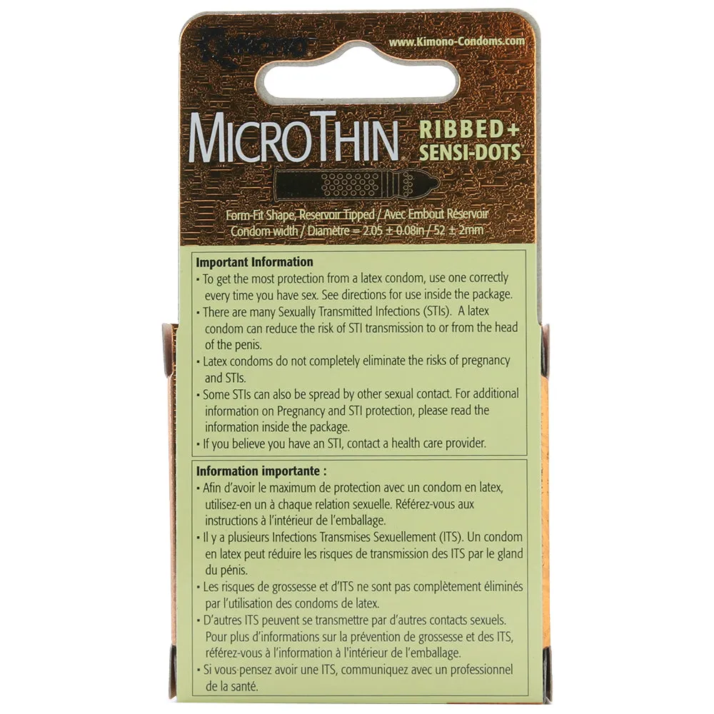 Kimono MicroThin Ribbed & Sensi-Dots in 3 Pack