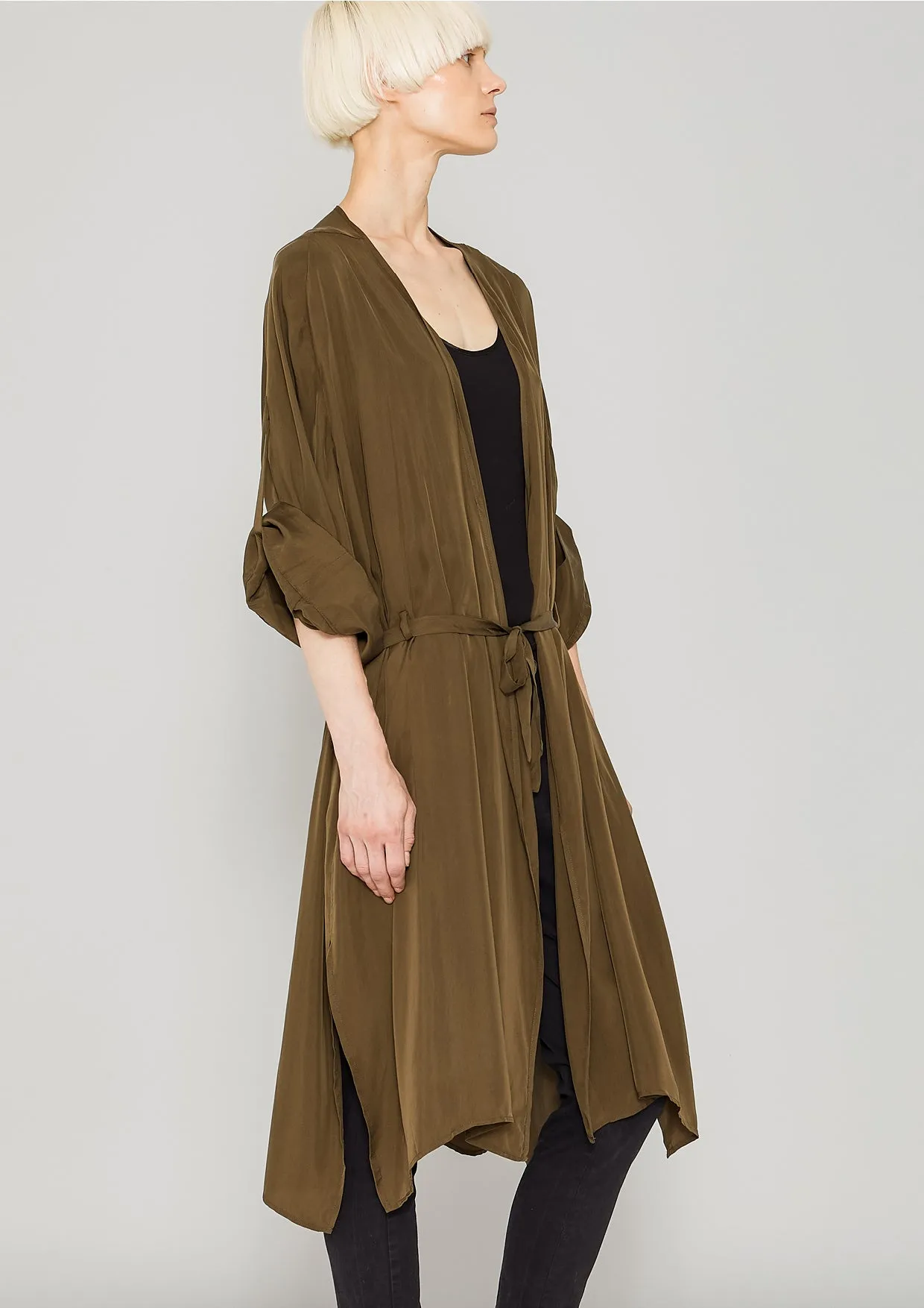 KIMONO - SILKY CUPRO khaki