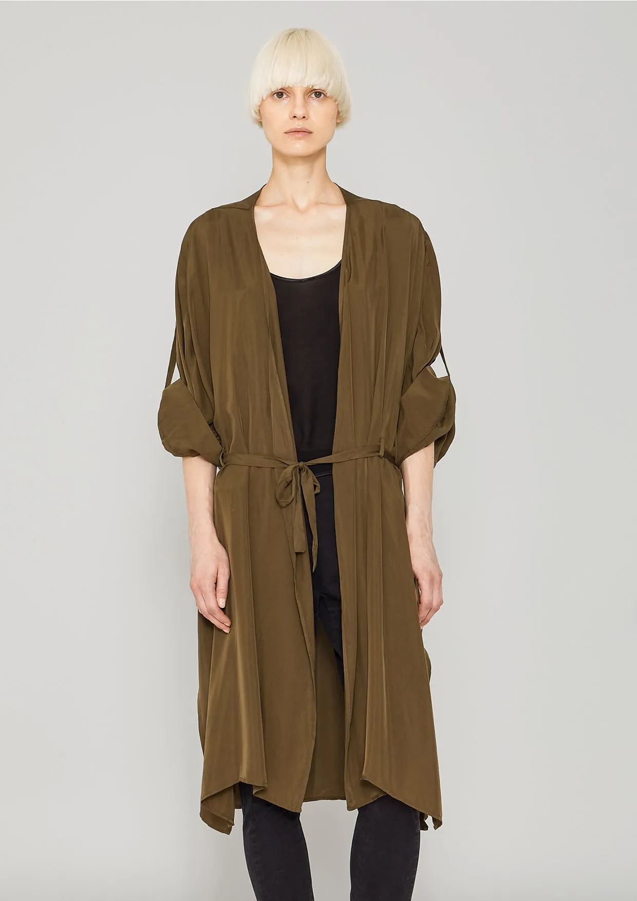 KIMONO - SILKY CUPRO khaki