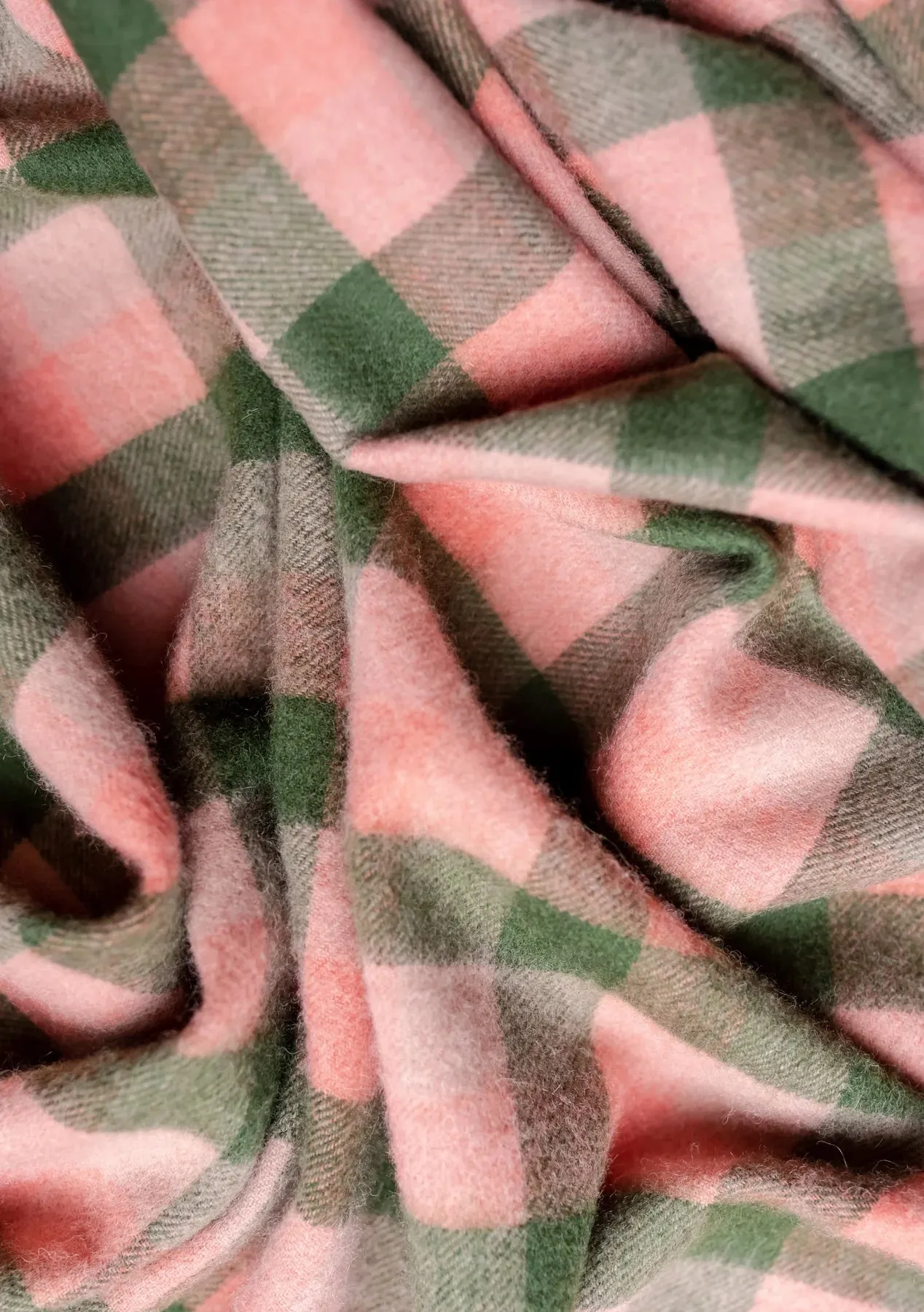 Lambswool Kids Scarf - Pink Multi Gingham