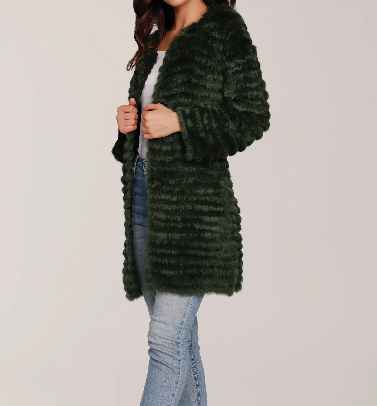 Layered Rabbit Fur Jacket