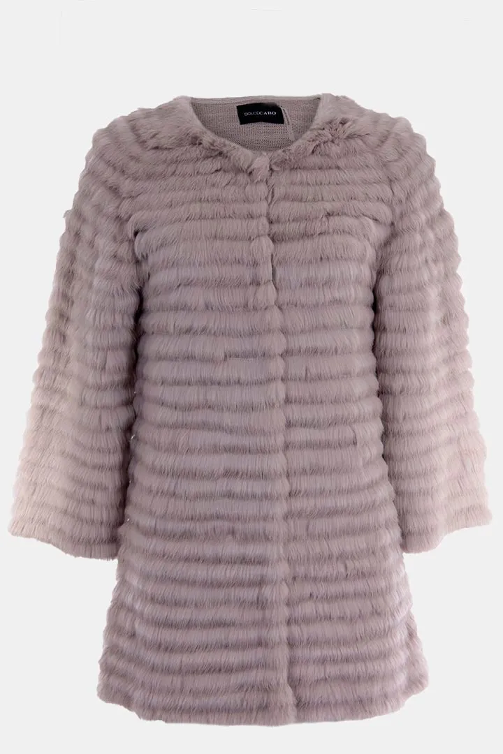 Layered Rabbit Fur Jacket