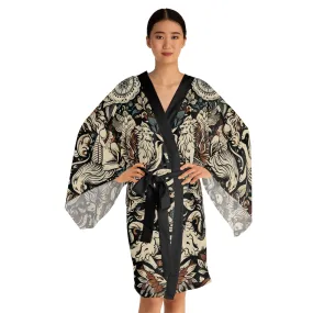 Leo Filagree Tee Hee - Long Sleeve Kimono Robe (AOP)