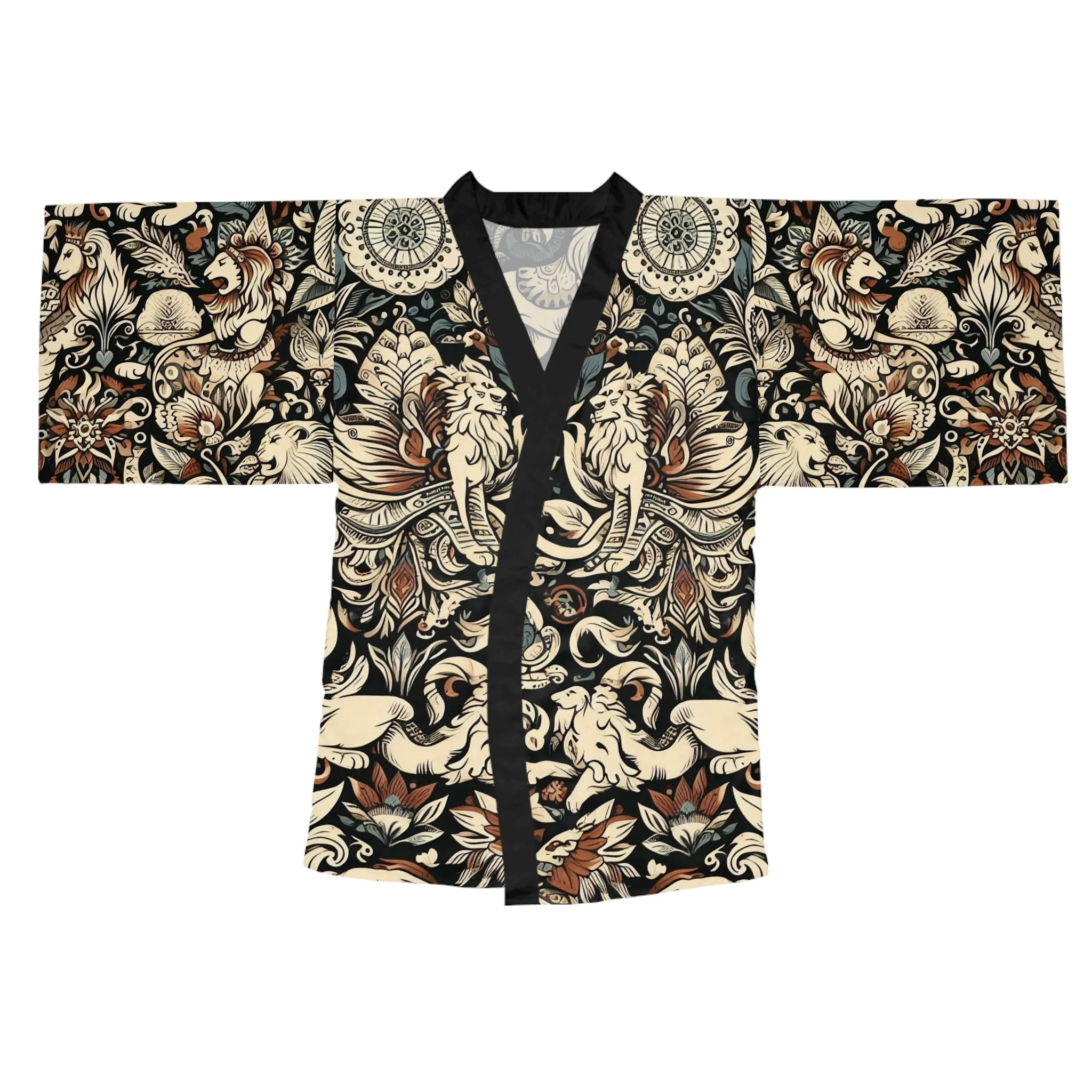 Leo Filagree Tee Hee - Long Sleeve Kimono Robe (AOP)