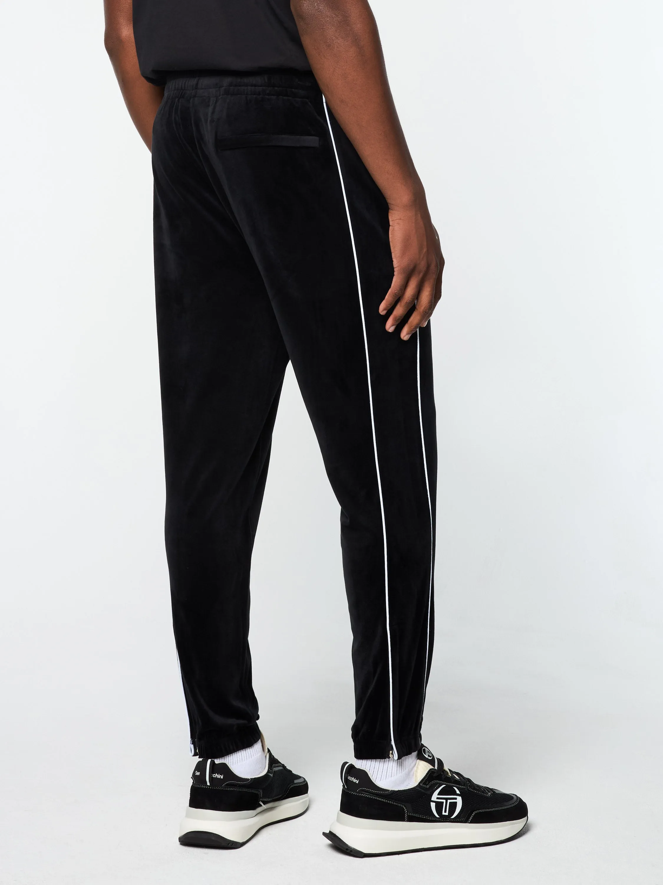 Lioni Velour Track Pant- Black Beauty