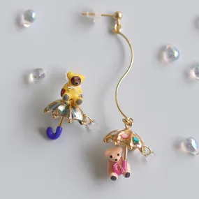 Little Bear and Umbrella Earrings