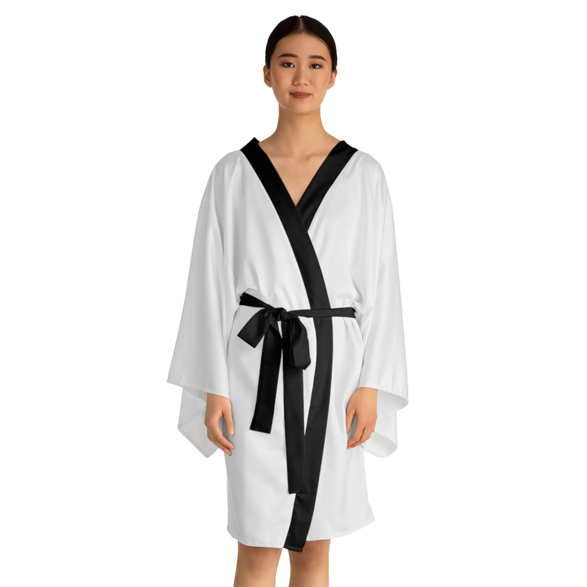 Long Sleeve Kimono Robe (AOP) Rose on back