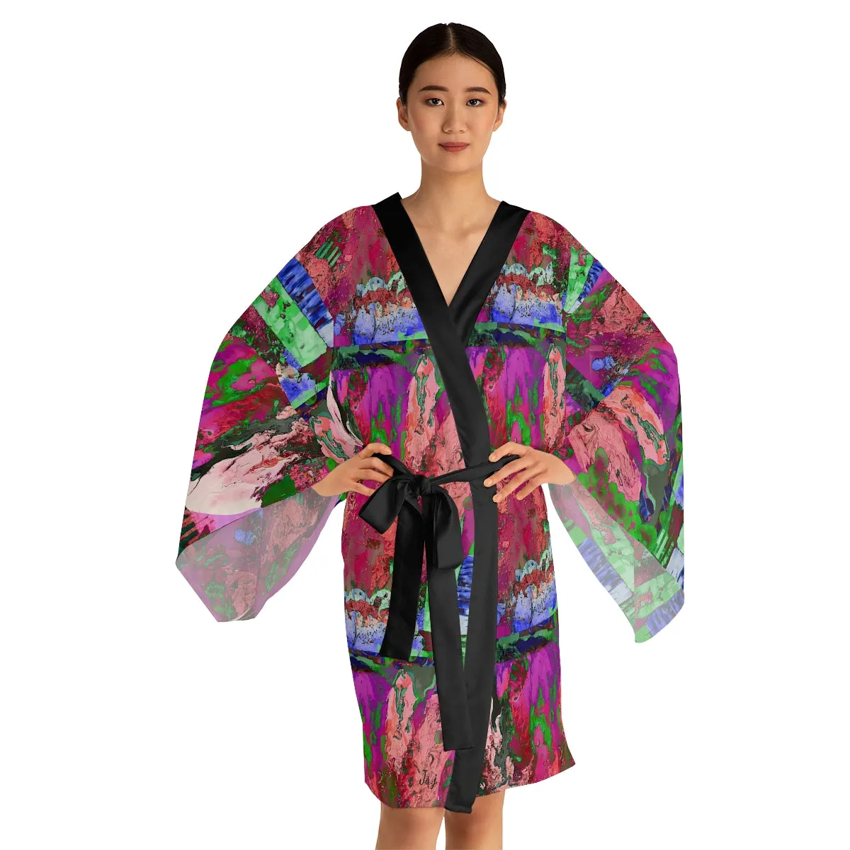 Long Sleeve Kimono Robe PINK FUSION