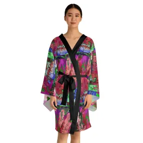 Long Sleeve Kimono Robe PINK FUSION