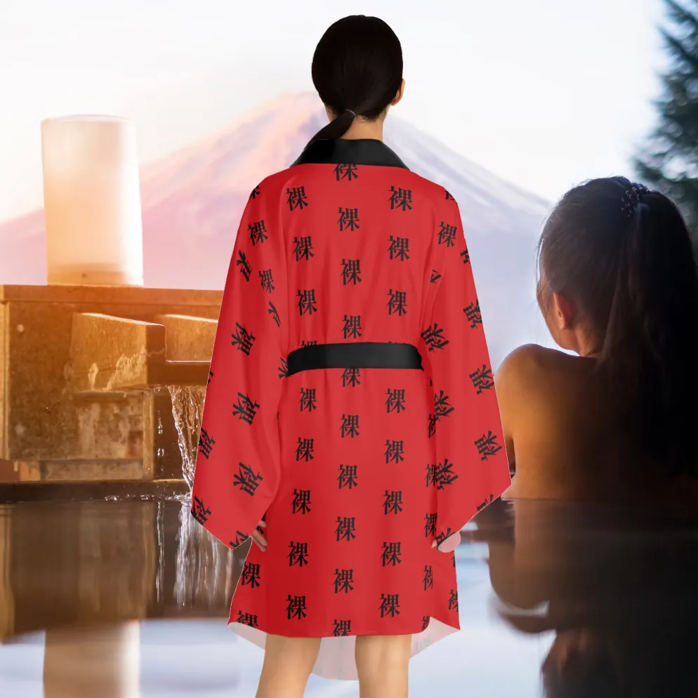 Long Sleeve "Japanese Style" Kimono Robe (AOP). Kimono. Bath Robe. Loungewear. Japanese Style. Sexy Robe. Comfortable Robe. Gift For Her.