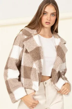 Lucky - Plaid Pattern Cozy Jacket