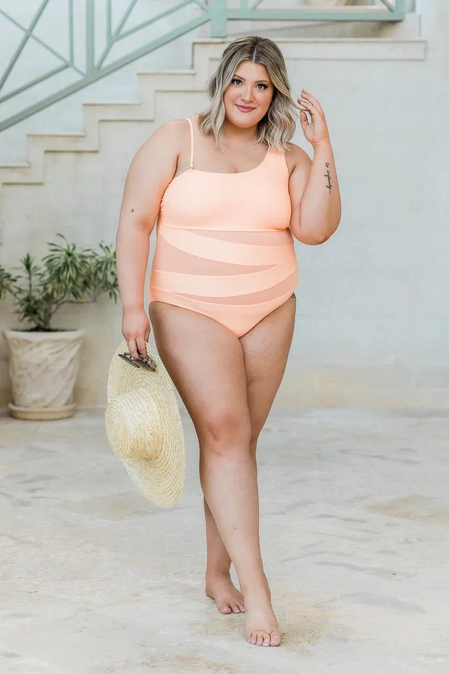 Meet Me At Waikiki Peach One Shoulder Swimsuit FINAL SALE