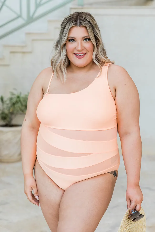 Meet Me At Waikiki Peach One Shoulder Swimsuit FINAL SALE