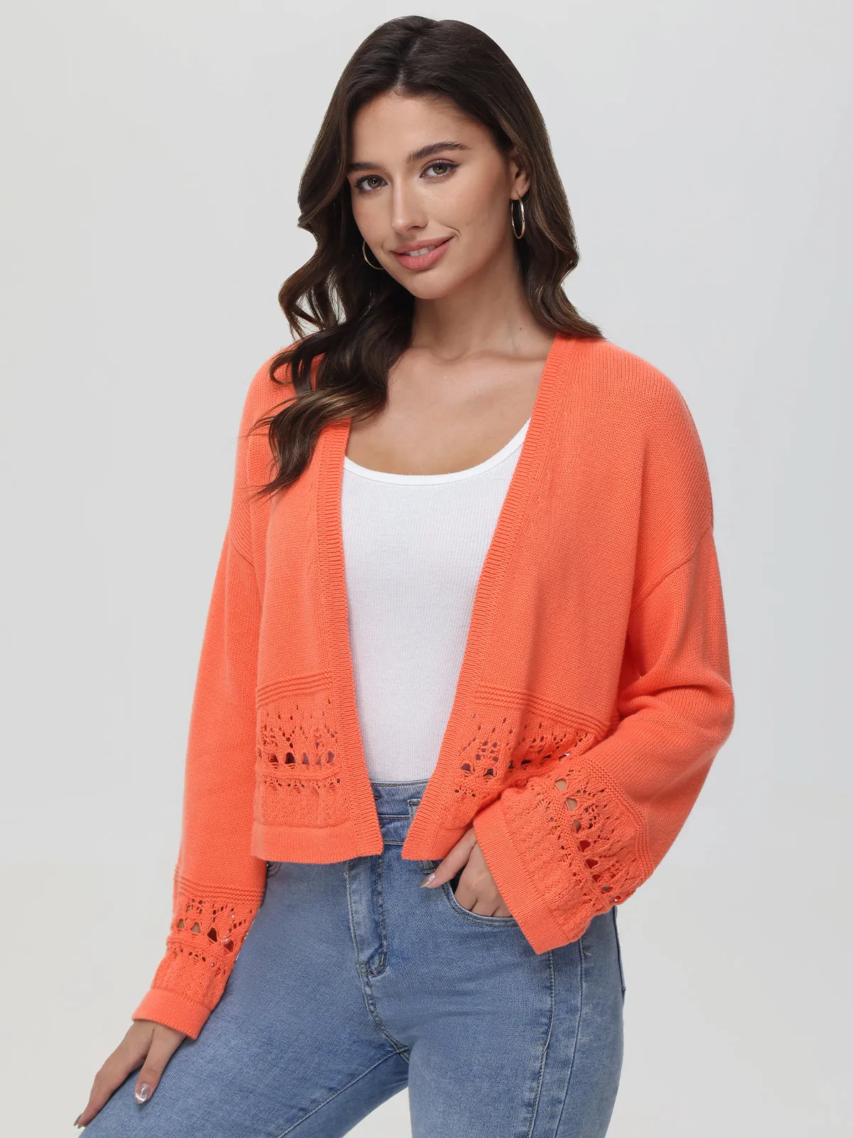 Meghan: 100% Cotton Crochet Kimono Cardigan