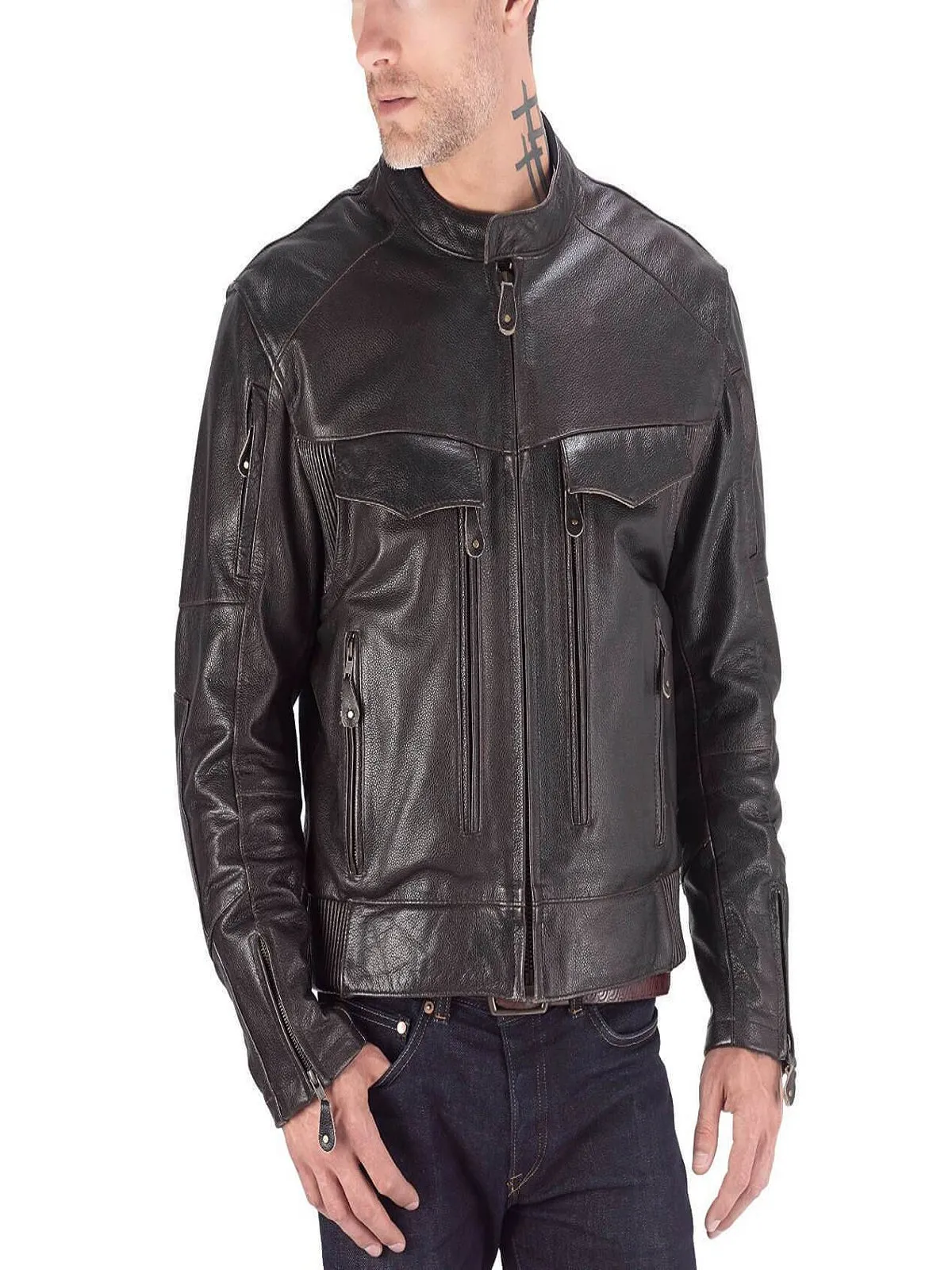 Men Classic Motorcycle Jacket