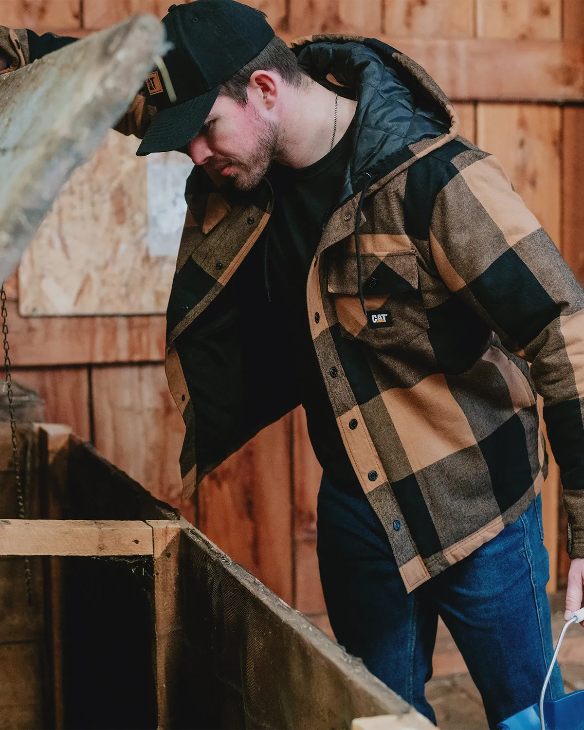 MEN'S HOODED FLANNEL SHIRT JAC