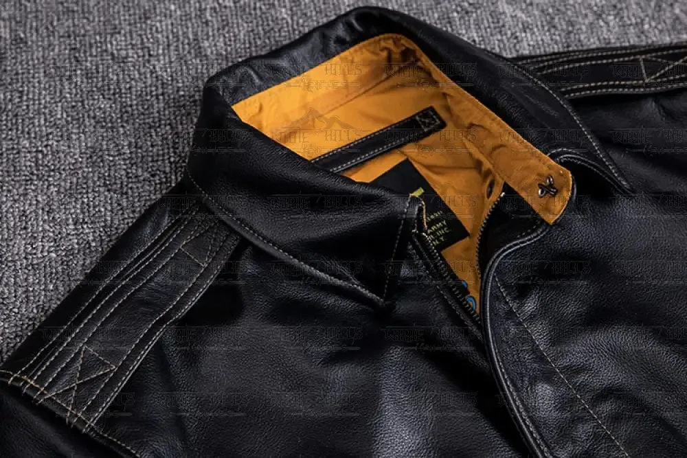 Men's Military Genuine Natural Cowhide Leather Jacket