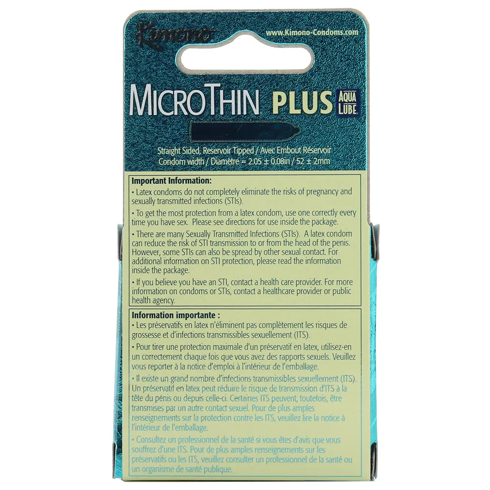 MicroThin Aqua Lube Condoms in 3 Pack