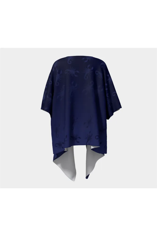 Midnight Blue Scorpion Draped Kimono