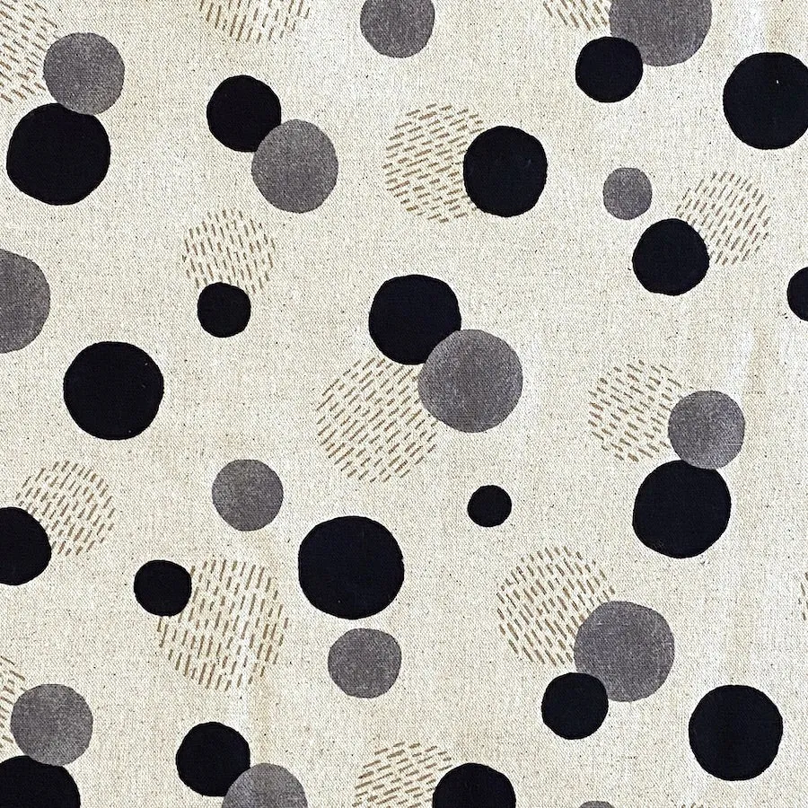 Midweight Canvas from Japan, Le Bouquet Dots, Linen/Cotton 44" Wide By the Yard #YGA-66000