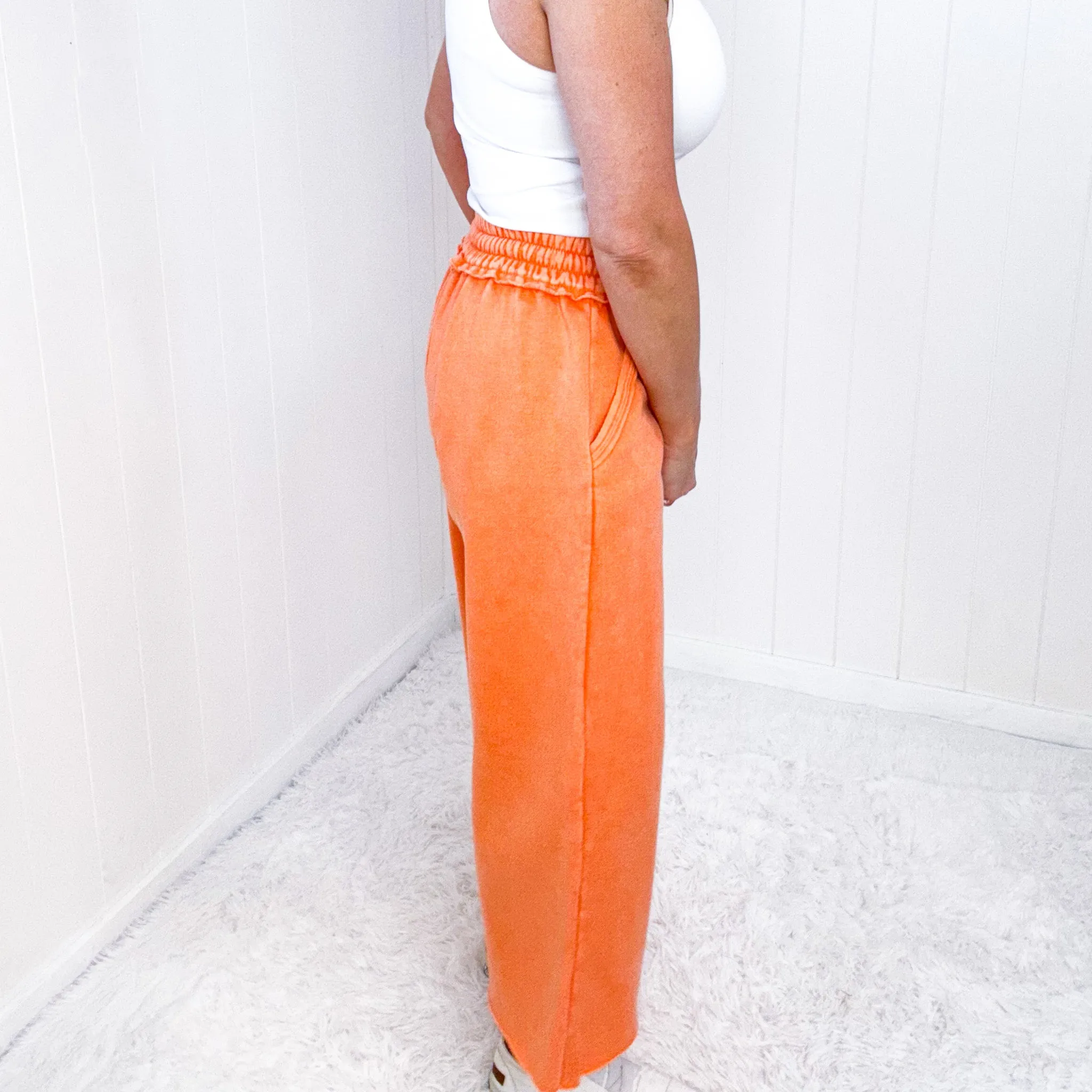 Mineral Washed Soft Terry Cropped Palazzo Sweatpants