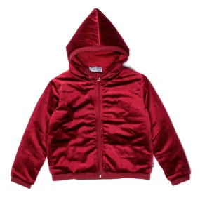 Minti Padded Velvet Jacket - Ruby