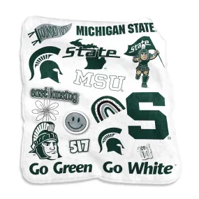 MSU Native Micro-Raschel Plush Throw Blanket