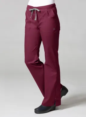 Multi Pocket Flare Pant XS-2XL by Maevn (Petite)  / WINE/SILVER TRIM