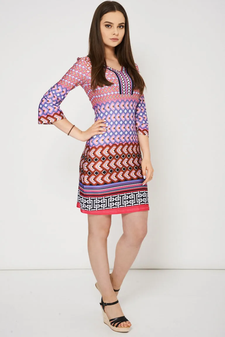 Multicolour Abstract Pattern Dress