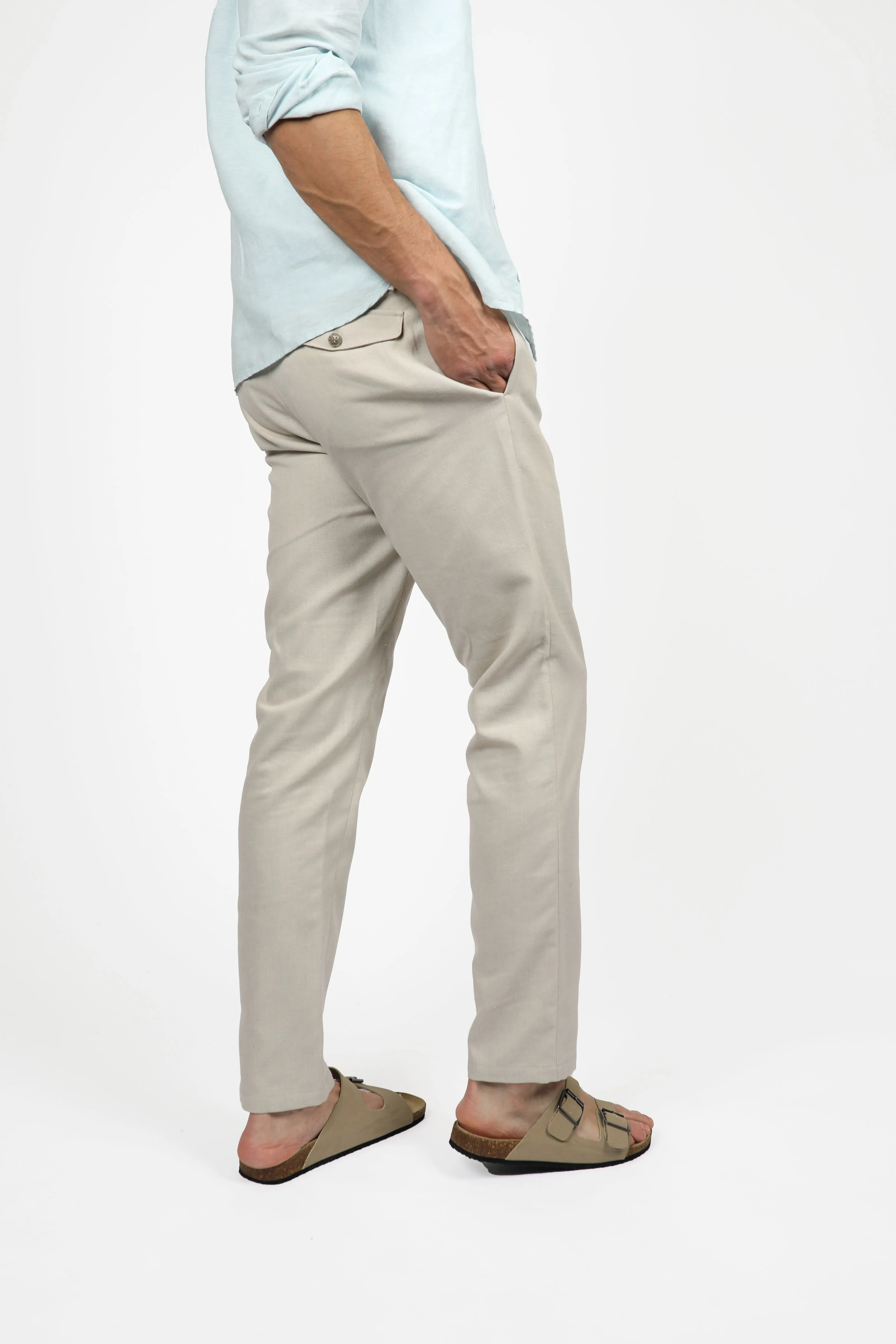 Natural Cotton Linen Weave Pant