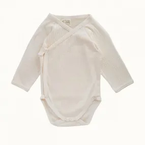 Nature Baby LS Kimono Suit - Pointelle Natural