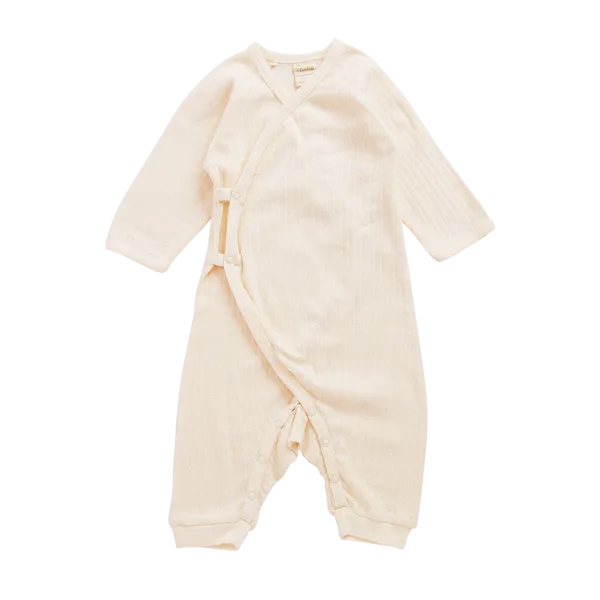 Naturebaby Kimono Stretch & Grow - Natural Pointelle