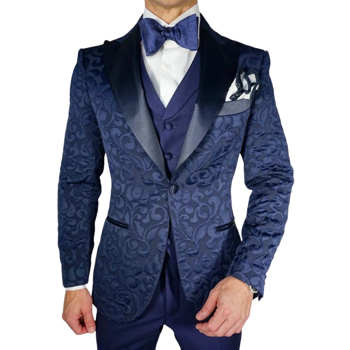 Navy Blue Paisley Jacket