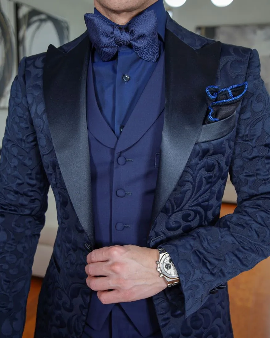 Navy Blue Paisley Jacket