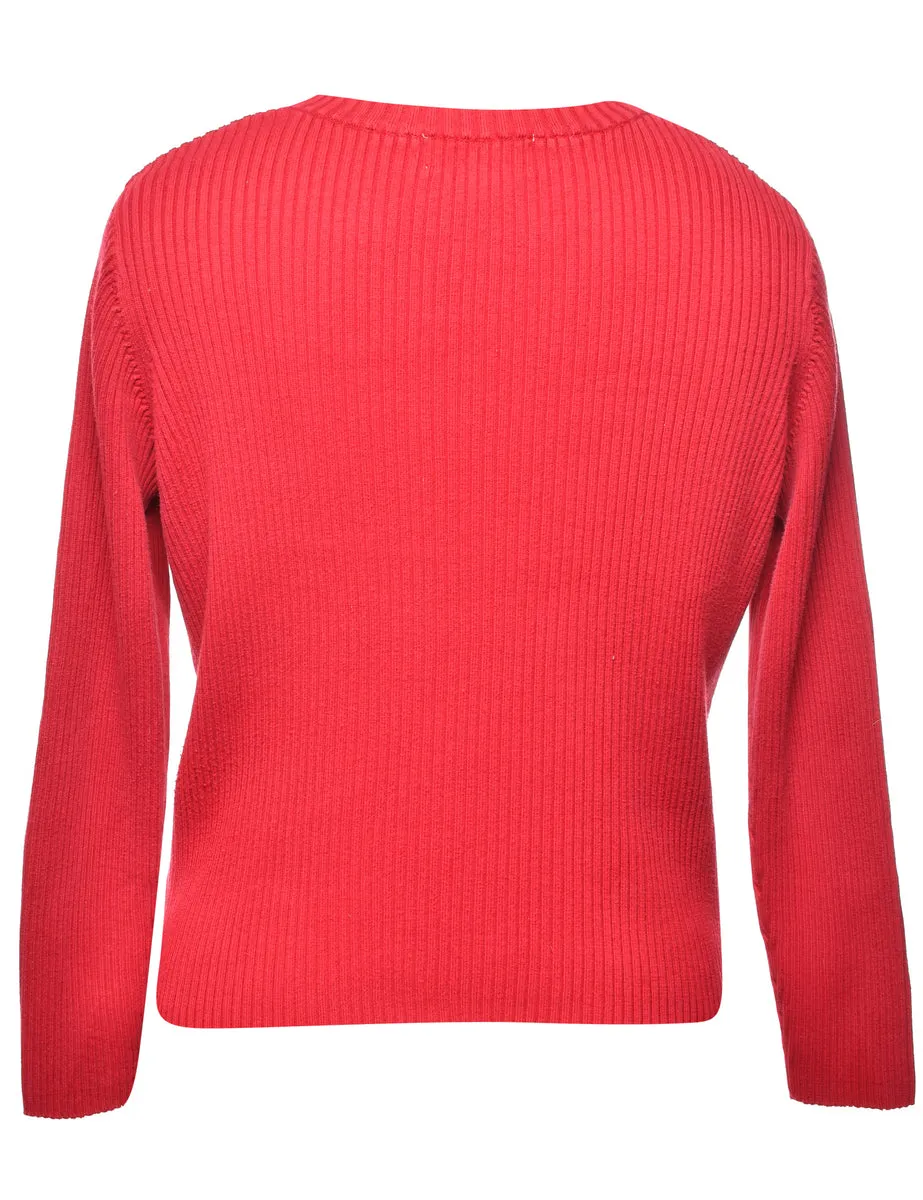 Neck Tie Petites Jumper - L