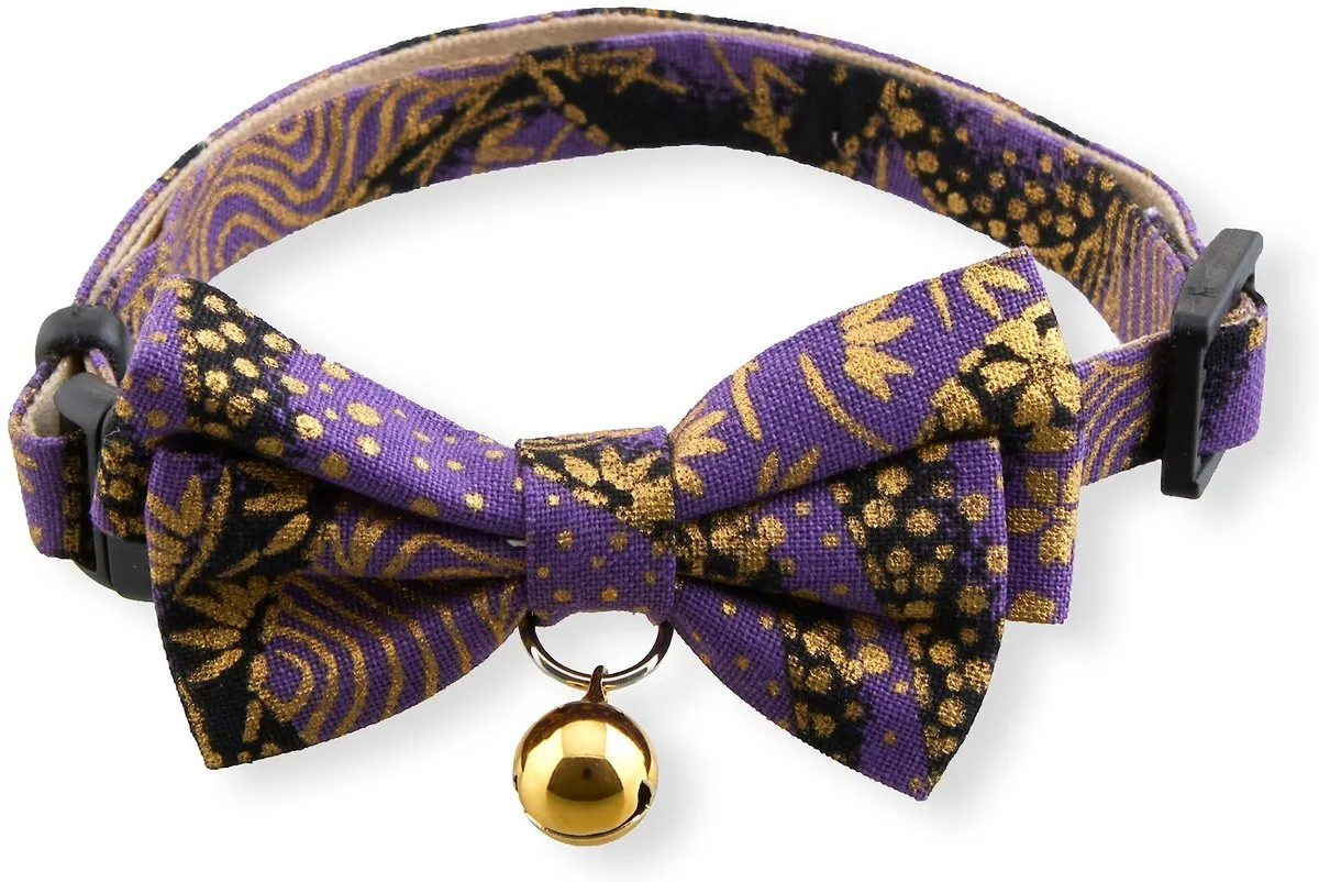 Necoichi Gilded Gold Bow Tie Cat Collar