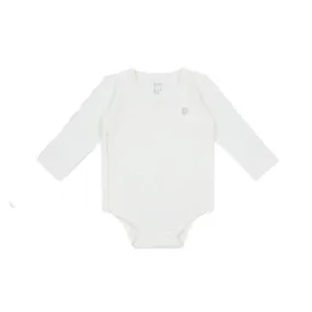 Nest Designs Organic Cotton Ribbed Kimono LS Onesie - White