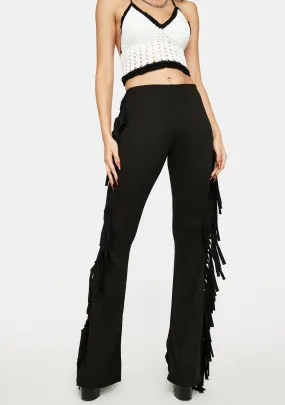 Nocturnal Jagged Looks Fringe Pants