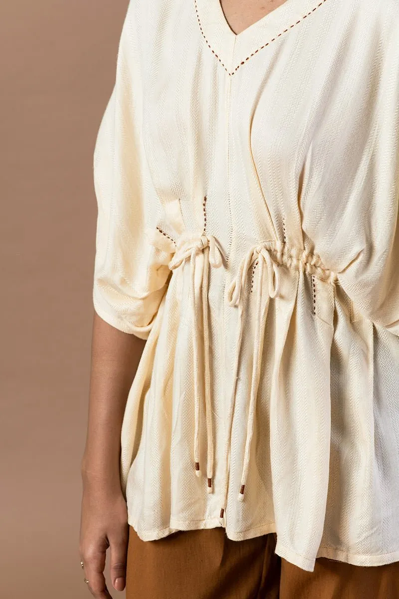 Noor Pleated Sugarcane Fabric Top