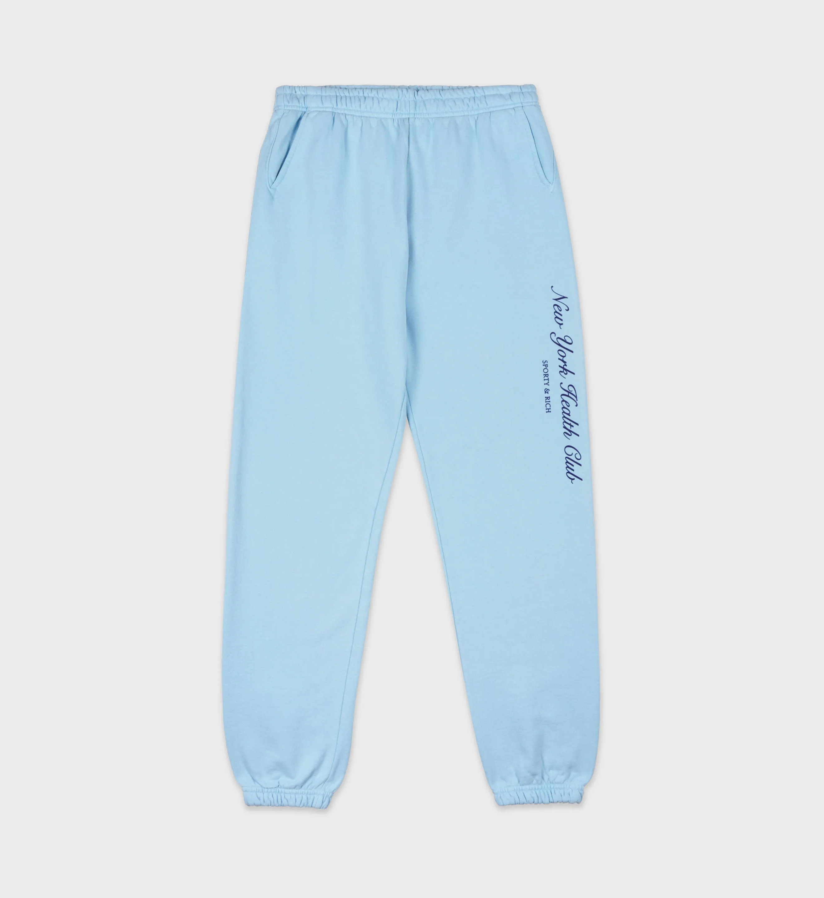 NY Health Club Flocked Sweatpant - H2O/Navy