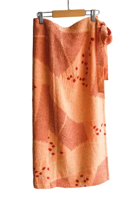 Orange Shibori Wrap Skirt