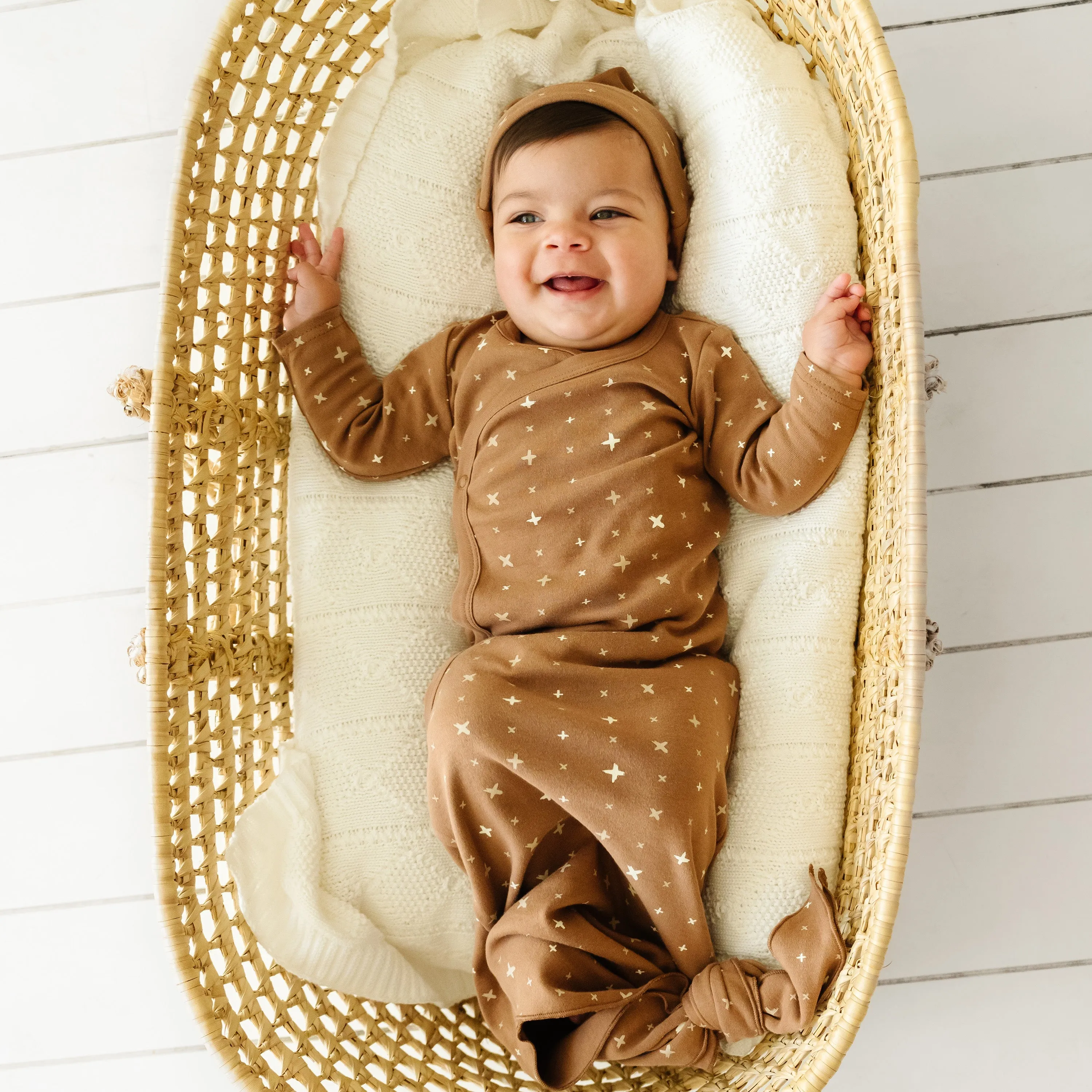 Organic Baby Sleep Gown Knotted - Sparkle