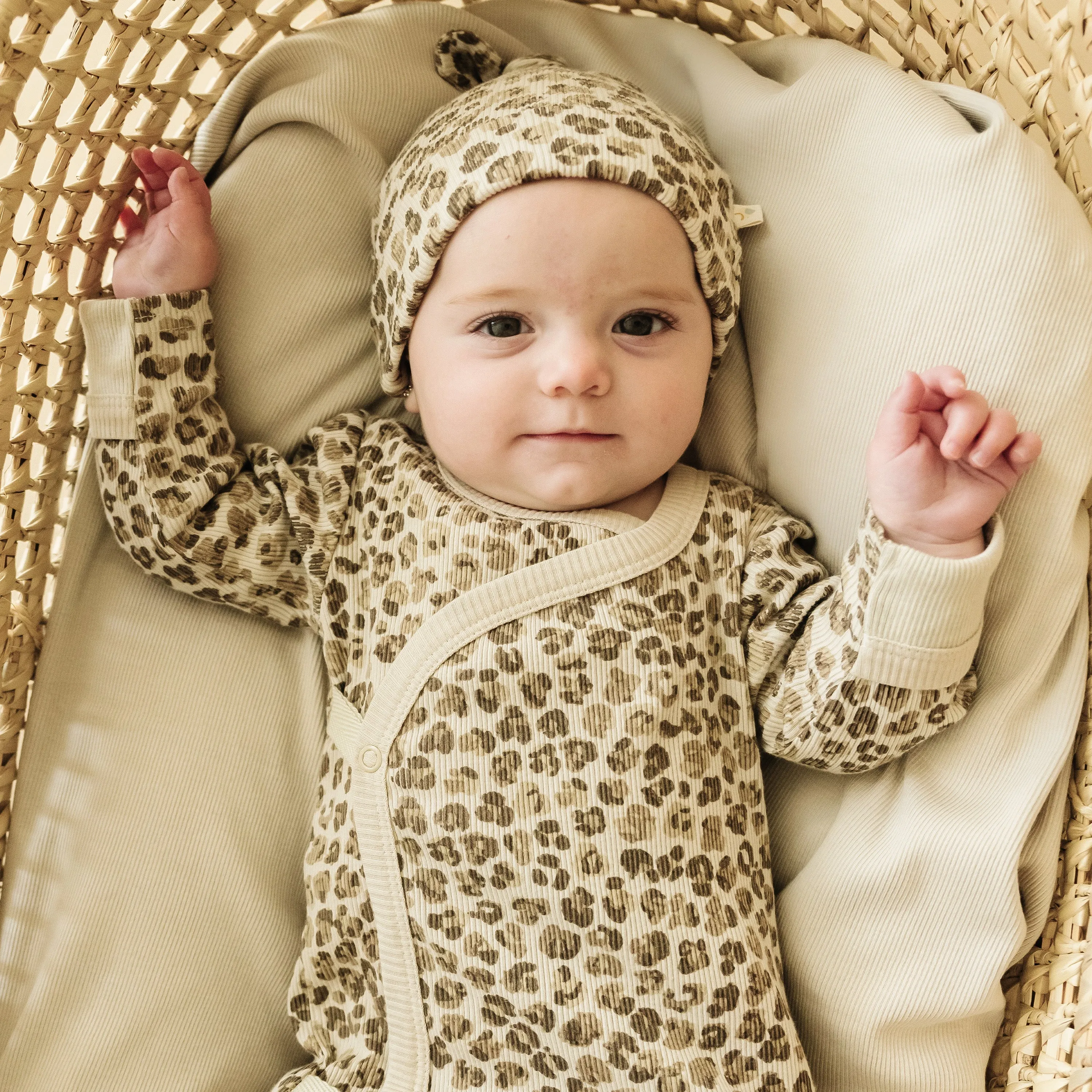 Organic Baby Sleep Gown Knotted - Spotted